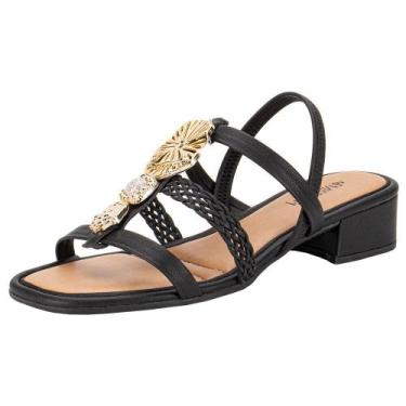 Imagem de Sandália feminina salto grosso mississipi mc782, Preto, 36