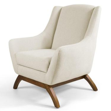 Imagem de Poltrona Sala De Estar Juliet Base De Madeira B-309 Bege