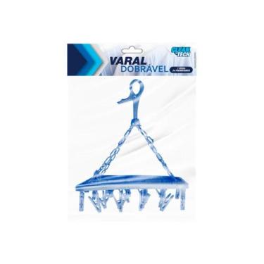 Imagem de Varal Dobrável Multiuso Compacto 24 Prendedores Para Peças Íntimas Lav