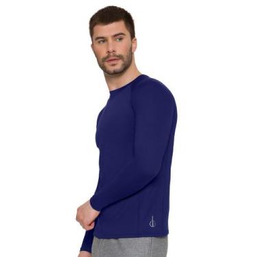 Imagem de Camiseta Selene Básica De Manga Longa Masculina Felpa Segunda Pele Spo