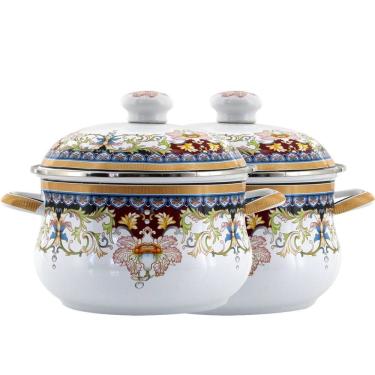Imagem de Kit 2 Panelas Premium Aço Esmaltadas Indiana 22cm 3,7l