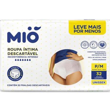 Imagem de Roupa Intima Descartável Mio Adulto Unissex P/M com 32 Unidades Leve Mais Por Menos