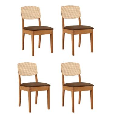 Imagem de Conjunto com 4 Cadeiras MDF Copper Premium para Sala de Jantar Moderna Mobilia