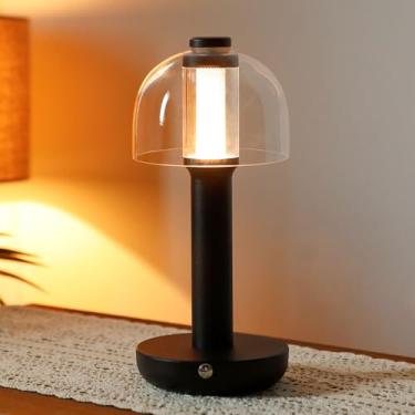 Imagem de JHY DESIGN Abajur de mesa de cabeceira 25,4 cm A lâmpada de mesa de cabeceira com luz d...