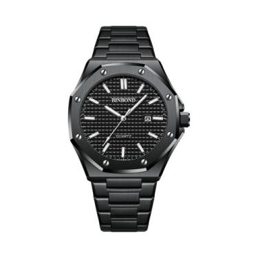 Imagem de Relógio De Quartzo Masculino Em Aço Inoxidável Prata Com Grande Mostra