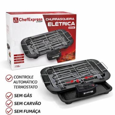 Imagem de Churrasqueira Elétrica 2000W Para Churrasco 110v Compacta Com Termosta