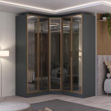 Imagem de Guarda Roupa Modulado 5 Portas c/ Reflecta e Led 100% MDF - Mambel Q, 