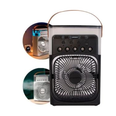 Imagem de Climatizador 0.5L com Ventilador LED USB 10W Preto Portátil Silencioso com Alça e Reser...