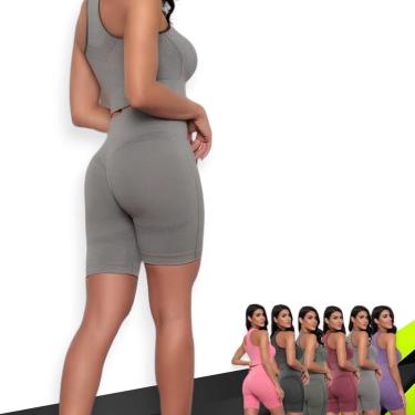 Imagem de Short Leg Legging Levanta Bumbum Cintura Alta Fitness Treino Corrida Academia-Feminino