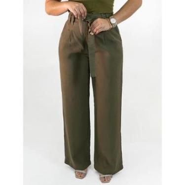 Imagem de Calça Feminina Pantalona Alfaiataria Viscose Amarração Alta Anticorpus-Feminino