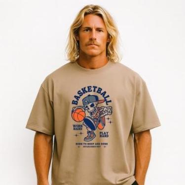 Imagem de Camiseta Oversized Basquete Masculina Algodão Premium-Masculino