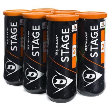 Imagem de Bola de Tênis e Beach Tennis Dunlop Stage 2 Laranja Pack com 06 Tubos-Unissex