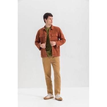 Imagem de Jaqueta Masculina Em Sarja Essendi Marrom Médio-Masculino