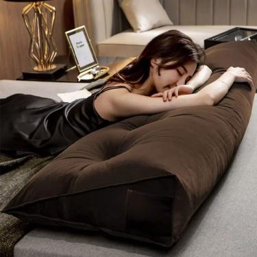 Imagem de Almofada Para Cabeceira Bruna 195cm Suede Marrom