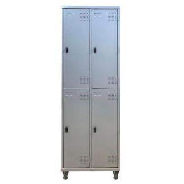 Imagem de Armário Roupeiro De Aço Guarda-Volume Locker Vestiário 04 Portas Grand