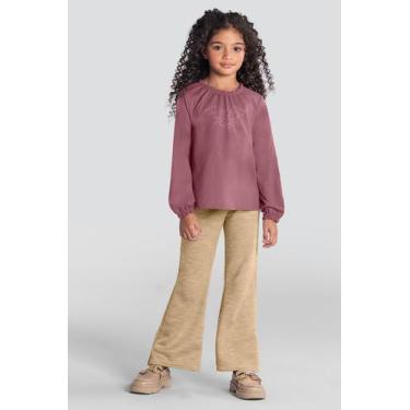 Imagem de Blusa infantil menina com bordado de coração Mundi Rosa, 6, Rosa