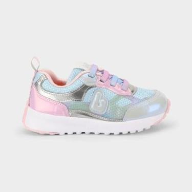 Imagem de Tênis Infantil Bibi Jogging Azul com Rosa-Feminino
