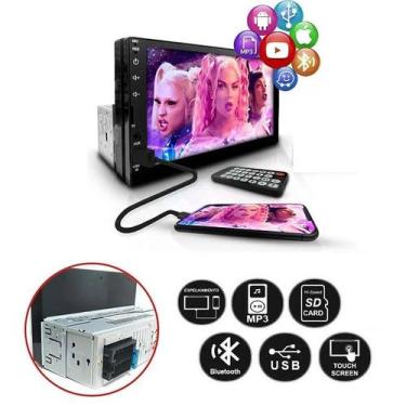 Imagem de Central Multimídia Universal 1Din Com tela de 7, Bluetooth, Espelhamen