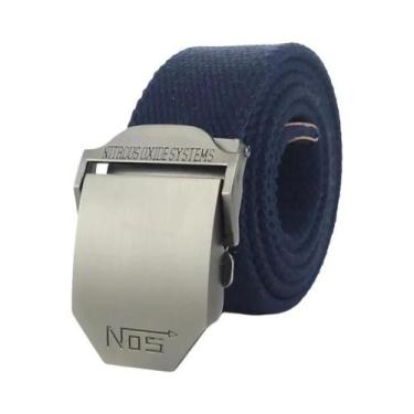 Imagem de Cinto De Lona Preto Para Homens Com Fivela De Metal De Luxo, Cinto Tát