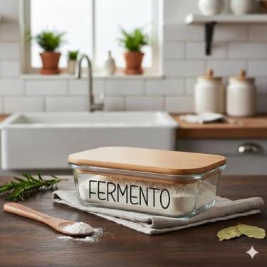 Imagem de Pote Hermético Vidro (370 ml) Fermento - Casa Vitá, Fermento