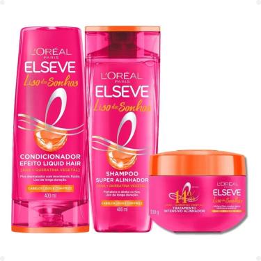 Imagem de Kit Elseve Liso dos Sonhos: Máscara Tratamento 300g + Shampoo e Condicionador 400ml