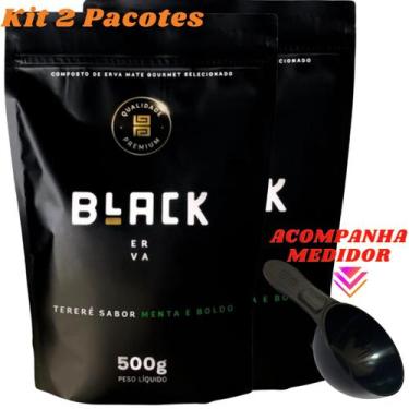 Imagem de Kit Com 2 Erva Mate Tereré 500g Black Erva Chá de Qualidade Premium Er