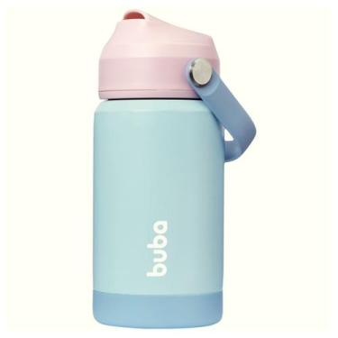 Imagem de Copo Térmico 360ml Parede Dupla Inox com Canudo Alça Silicone Infantil