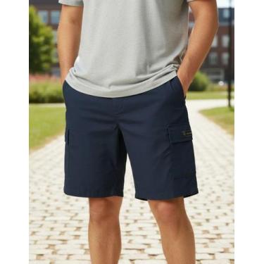 Imagem de Bermuda Masculina Plus Size Cargo Tecido Leve G1 ao G4 - Mar Negro, Az