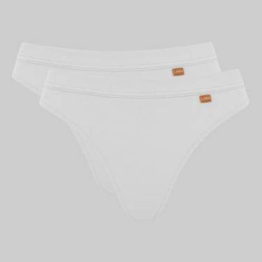 Imagem de Kit 2 Calcinhas Lupo Loba Algodão Fio Dental 40355, Branco, P