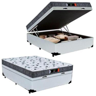 Imagem de Cama Box Baú Casal + Colchão Ortopédico Resistente Pró D28 Colchões 60