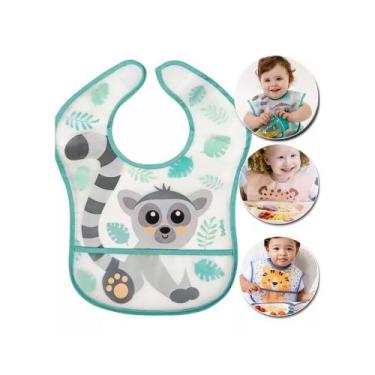 Imagem de Babador Impermeável Buba com Bolso e tiras autocolantes Verde - Pratic