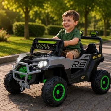 Imagem de Carrinho Elétrico Infantil Jipe Force Cinza Controle Remoto Até 23kg E