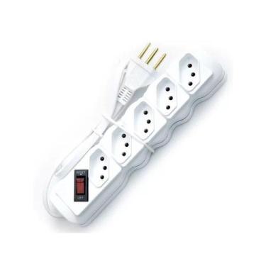 Imagem de Filtro de Linha 5 Tomadas 10A Bivolt 1 Metro - Ilumi Branco, Branco