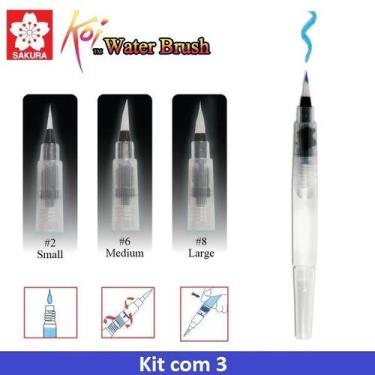 Imagem de Pincel Com Reservatório De Água Water Brush Koi Sakura C/3