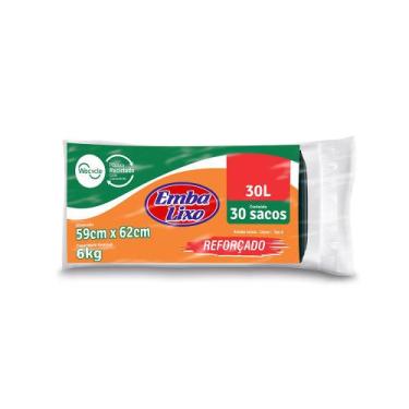 Imagem de Saco de Lixo 30 litros Preto Reforçado Embalixo com 30 litros