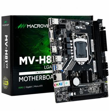 Imagem de Placa Mãe H81v2 Intel LGA 1150 DDR3 Micro ATX com M.2 Nvme e HDMI MV-H81V2 Macrovip