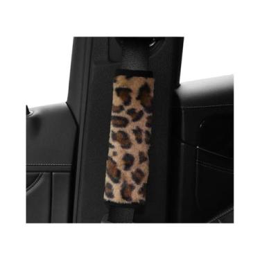 Imagem de Capa De Cinto De Segurança De Pelúcia Macia Com Estampa De Leopardo Ro