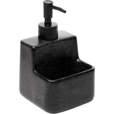 Imagem de Porta detergente duplo com suporte p/ esponja lyor granilite cerâmica 