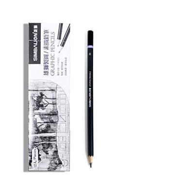 Imagem de Lápis de esboço, pintura, desenho, materiais de arte, lápis 9B, 12 pacotes