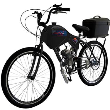 Imagem de Bicicleta Motorizada 80cc com Carenagem Cargo Rocket Preta
