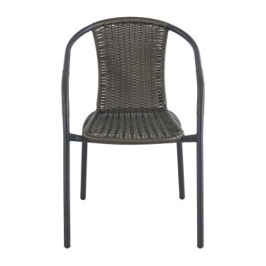 Imagem de Cadeira Ratan Preto e Marrom Just Home Collection