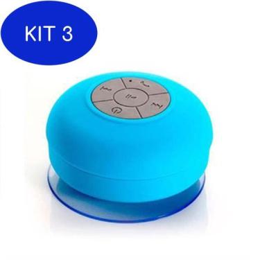 Imagem de Kit 3 Mini Caixa Som Amplificada Bluetooth Prova Água Exbom