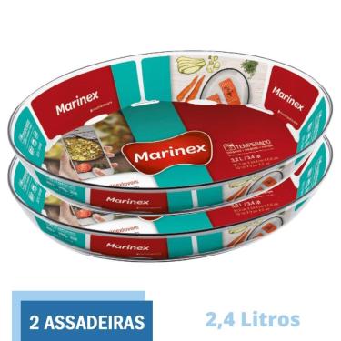 Imagem de Assadeira Travessa de Vidro Temperado 2,4L Marinex - 2 Unid
