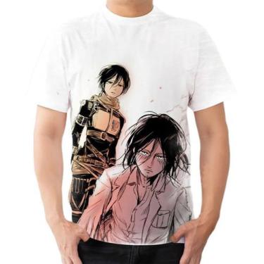 Imagem de Camisa Camiseta Eren E Mikasa Estilo 4 Temporada Aot - Estilo Kraken