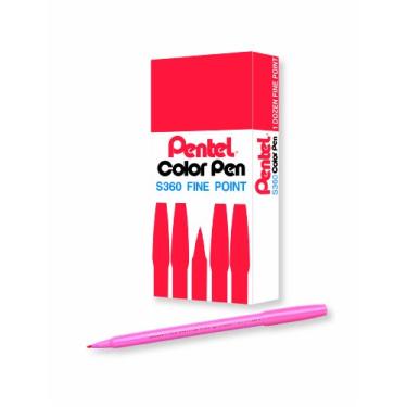 Imagem de Pentel Caneta colorida de arte, rosa coral, caixa com 12 (S360-135)