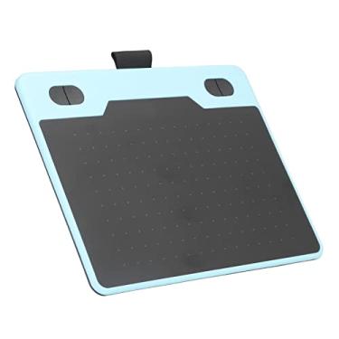 Imagem de Tablet de desenho gráfico, tablet de arte digital portátil com porta USB com caneta stylus sem bateria 8192 níveis de pressão 4 teclas personalizáveis, área de trabalho de 155x100mm,(Azul)