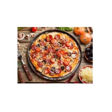 Imagem de Kit Com 3 Formas De Pizza Assadeira Em Teflon Antiaderente 32cm - Cois