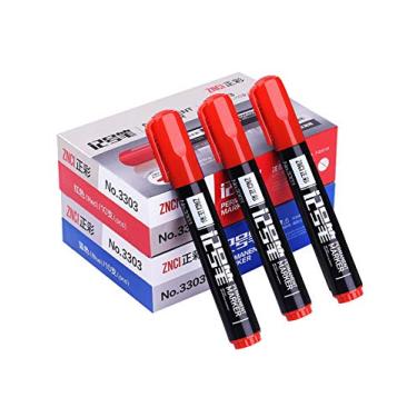 Imagem de Bestgift Marcador Artístico 2 Pontas Caixa com 10 Canetas à base de óleo Marcador Vermelho11