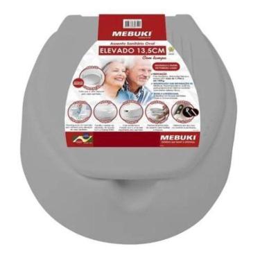 Imagem de Assento Elevado 13,5 Cm Com Tampa Cinza