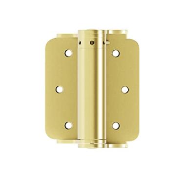 Imagem de Dobradiça de mola resistente de 7,6 cm The Hillman Group 851598 - Ajustável - Acabamento em latão pacote com 2